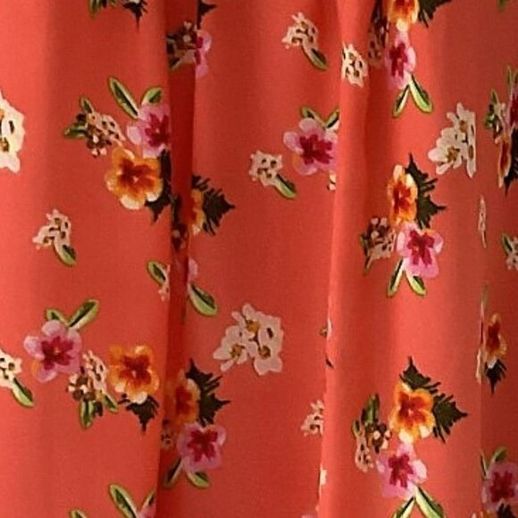 BRENDA’S USA CORAL FLORAL SLEEVLESS BLOUSE TANK - Picture 5 of 10